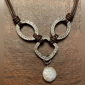 Retired Silpada Coin Pearl Necklace